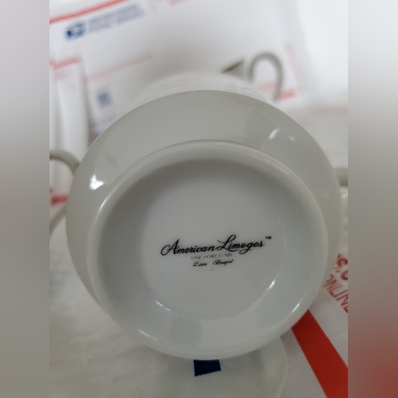 American Limoges Royal Bouquet Fine Porcelain 3 Tea Cups - Picture 3 of 4